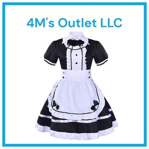 Black and White Theater Dress with Ruffled Apron